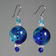Light Blue and Cobalt Swirled Venetian Balls